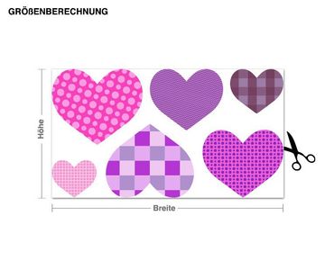 Wall sticker - Hearts with Patterns