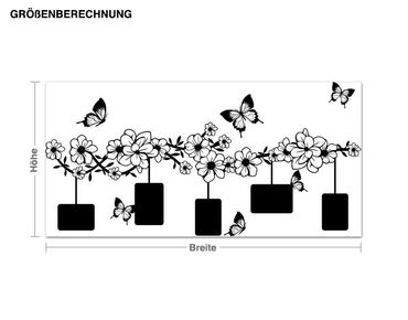 Wall sticker - Flower Tendrils With Butterflies