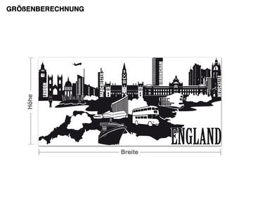 Wall sticker - Detailed England skyline
