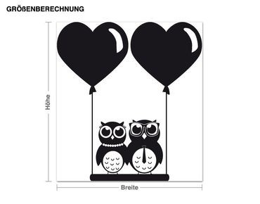 Wall sticker - Owls couple happily in love