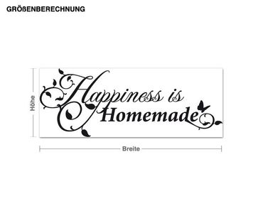 Wall sticker - Happiness is Homemade with butterfly