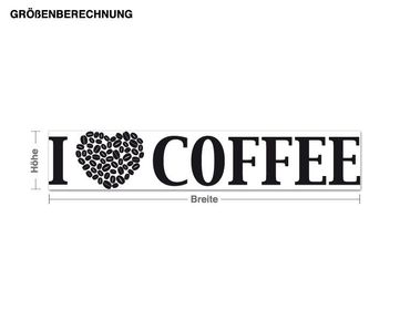 Wall sticker - I Love Coffee with bean heart