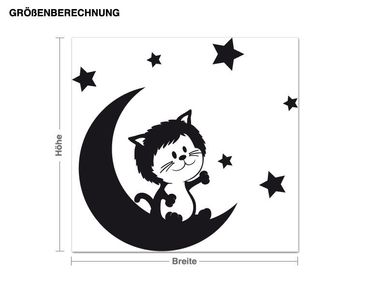Wall sticker - Kitten on the moon
