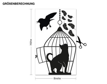 Wall sticker - Cat In Bird Cage