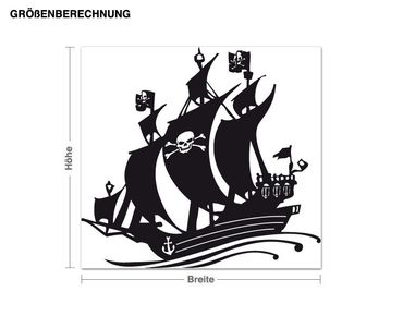 Wall sticker - Pirate ship with a skull sail