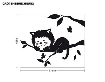 Wall sticker - Sleeping kitten on tree