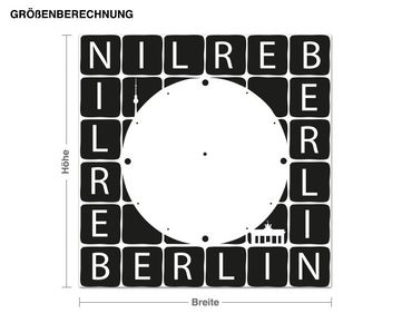 Wall sticker clock - Berlin letter tiles