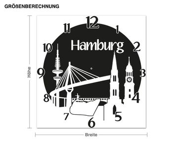 Wall sticker clock - Hamburg clock