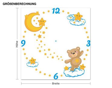 Wall sticker clock - Teddy's Stardate