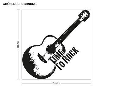 Wall sticker clock - Time To Rock