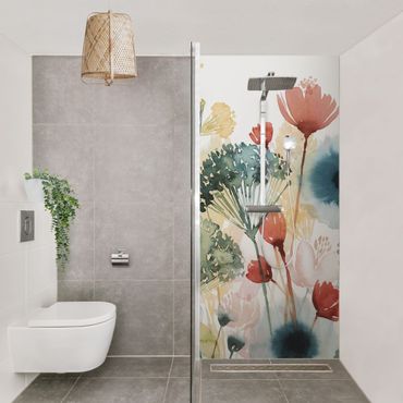Shower wall cladding - Wild Flowers In Summer I