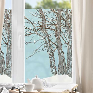Window decoration - Winter Trees