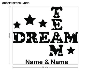 Wall sticker customised text - Customised text Dream Team