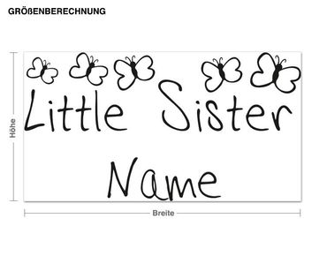 Wall sticker customised text - Customised text Little Sister