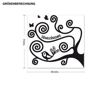 Wall sticker customised text - Swirly Branch with Customised Name