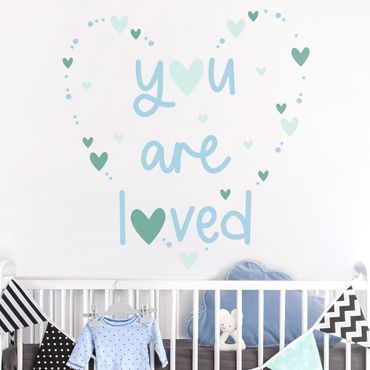 Wall sticker - You Are Loved Heart Blue