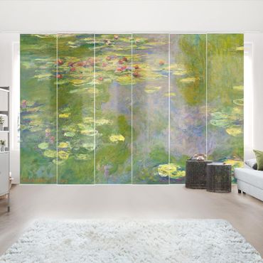 Sliding panel curtains set - Claude Monet - Green Waterlilies