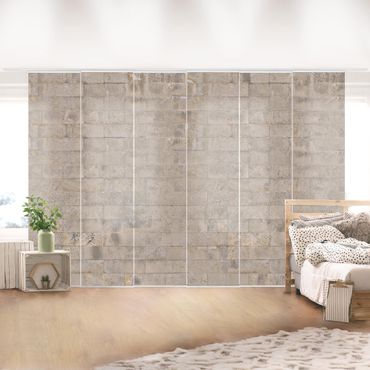 Sliding panel curtains set - Brick Concrete