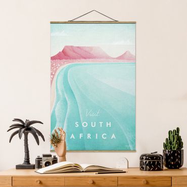 Fabric print with poster hangers - Travel Poster - South Africa