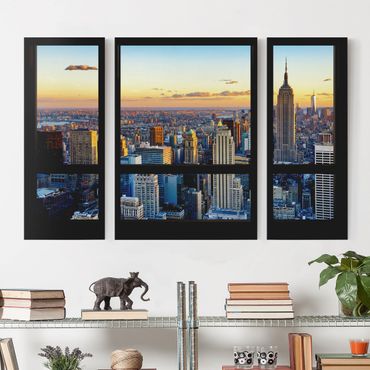 Print on canvas 3 parts - Window view - Sunrise New York