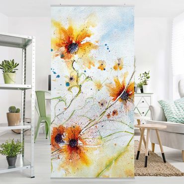 Room divider - Painted Flowers