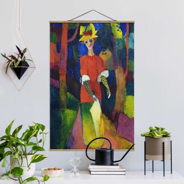 Fabric print with poster hangers - August Macke - Woman in Park