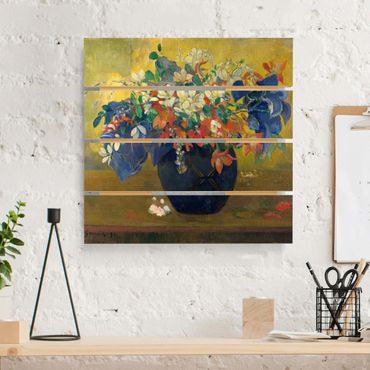 Print on wood - Paul Gauguin - Flowers in a Vase