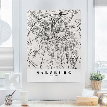 Print on canvas - Salzburg City Map - Classic