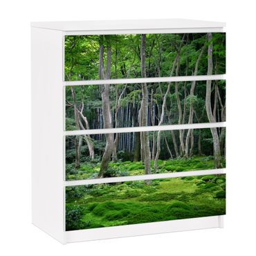 Adhesive film for furniture IKEA - Malm chest of 4x drawers - Japanese Forest