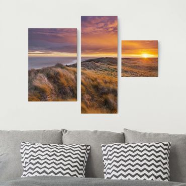Print on canvas 3 parts - Sunrise On The Beach On Sylt