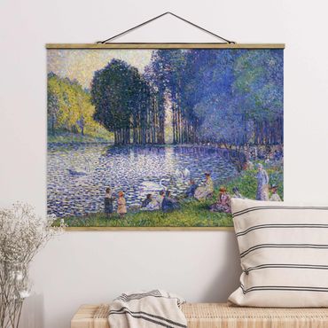 Fabric print with poster hangers - Henri Edmond Cross - The Lake In The Bois De Boulogne