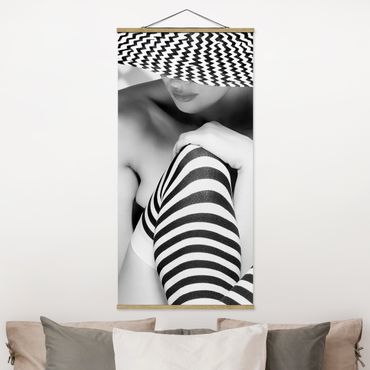 Fabric print with poster hangers - Zagging that Zig