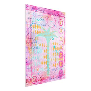 Print on forex - Colourful Collage - Bon Voyage With Palm Tree