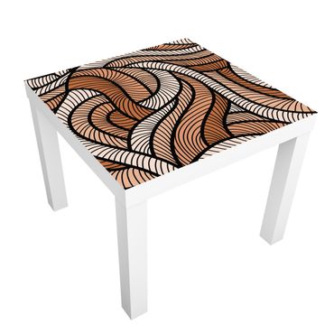 Adhesive film for furniture IKEA - Lack side table - Woodcut In Brown
