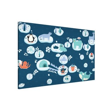 Magnetic memo board - Playoom Mat Antarctica - Polar Bear Rudi Wants Fish
