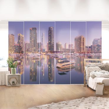 Sliding panel curtains set - Dubai Skyline And Marina