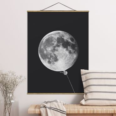 Fabric print with poster hangers - Balloon With Moon