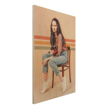 Print on wood - Retro Mona Lisa