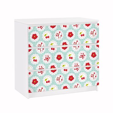 Adhesive film for furniture IKEA - Malm chest of 3x drawers - Cherries Design