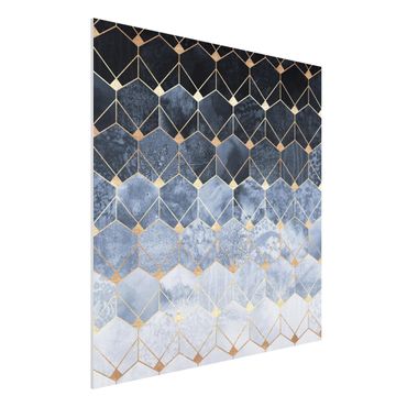 Print on forex - Blue Geometry Golden Art Deco