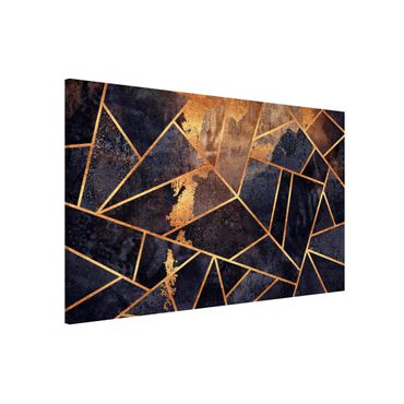 Magnetic memo board - Onyx With Gold