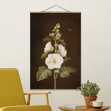 Fabric print with poster hangers - Barbara Regina Dietzsch - Hollyhock