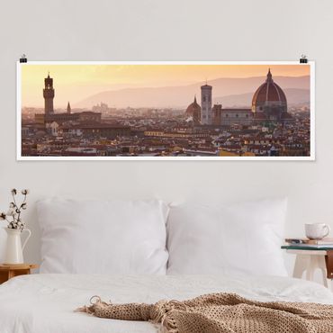 Panoramic poster architecture & skyline - Florence