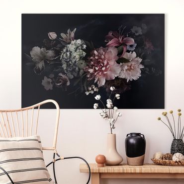 Canvas print - Flowers With Fog On Black