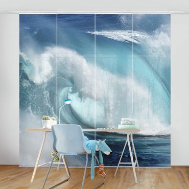 Sliding panel curtains set - Raging Waves
