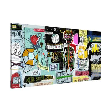 Magnetic memo board - Abstract Graffiti Art - Landscape format 2:1