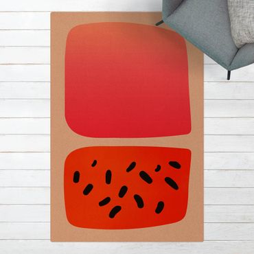 Cork mat - Abstract Shapes - Melon And Pink - Portrait format 2:3