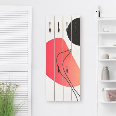 Wooden coat rack - Abstract Shapes - Black Sun
