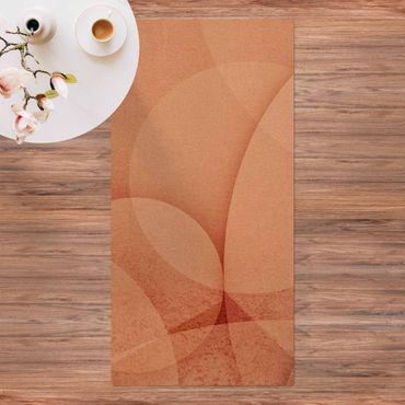 Cork mat - Abstract Graphics In Peach-Colour - Portrait format 1:2