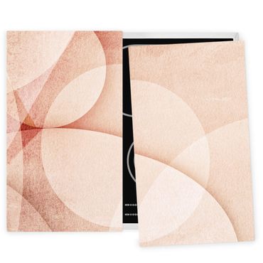 Stove top covers - Abstract Graphics In Peach-Colour